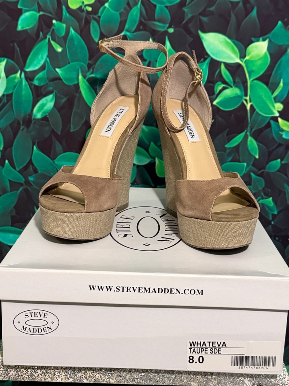 Steve Madden Taupe Suede Whateva Heels (Size 8)